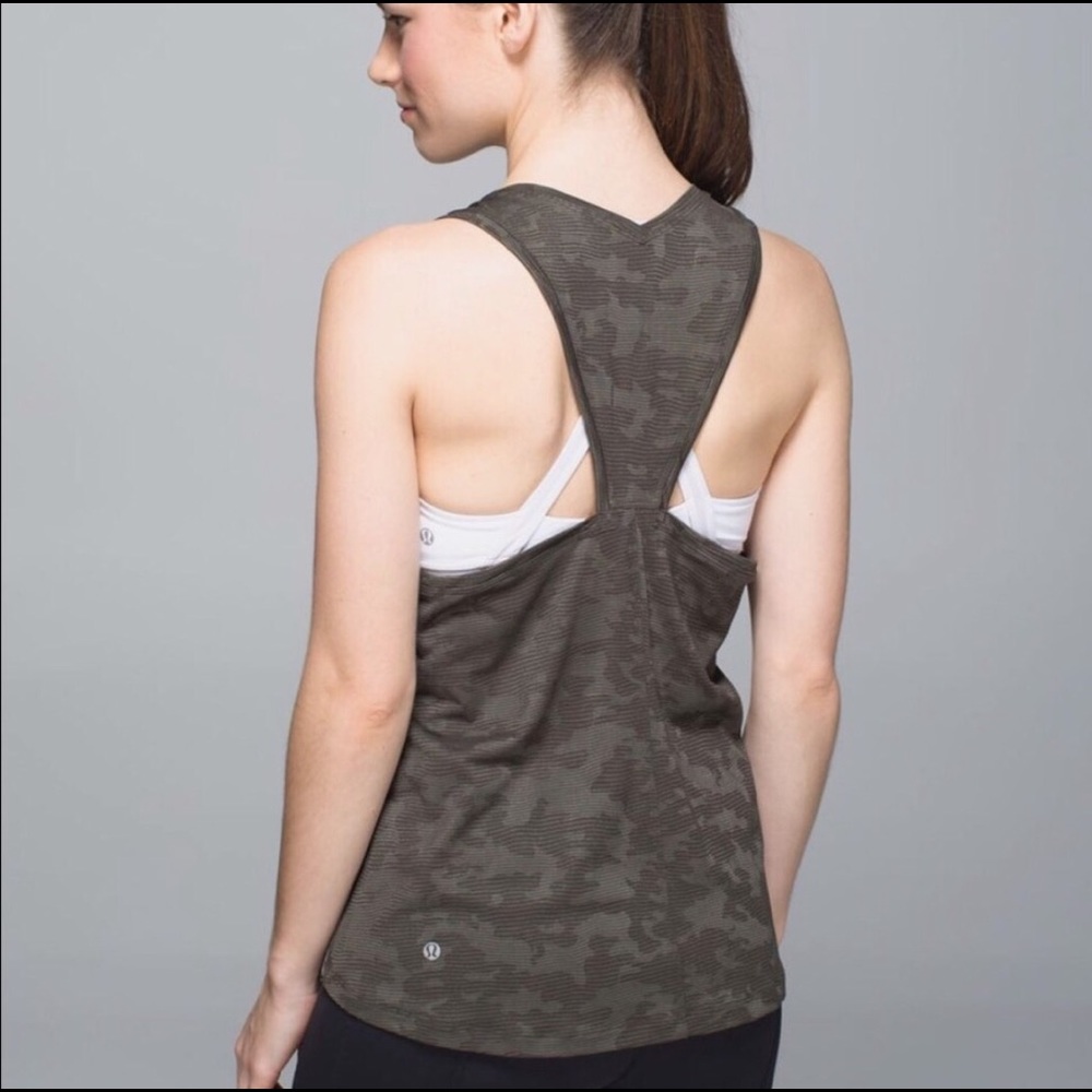 Green camo Lululemon tank top